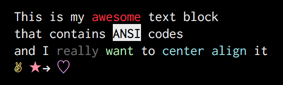 ansi text block no alignment :(